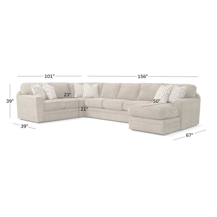 Dominator Mink 3pc Sectional | The Furniture Mart