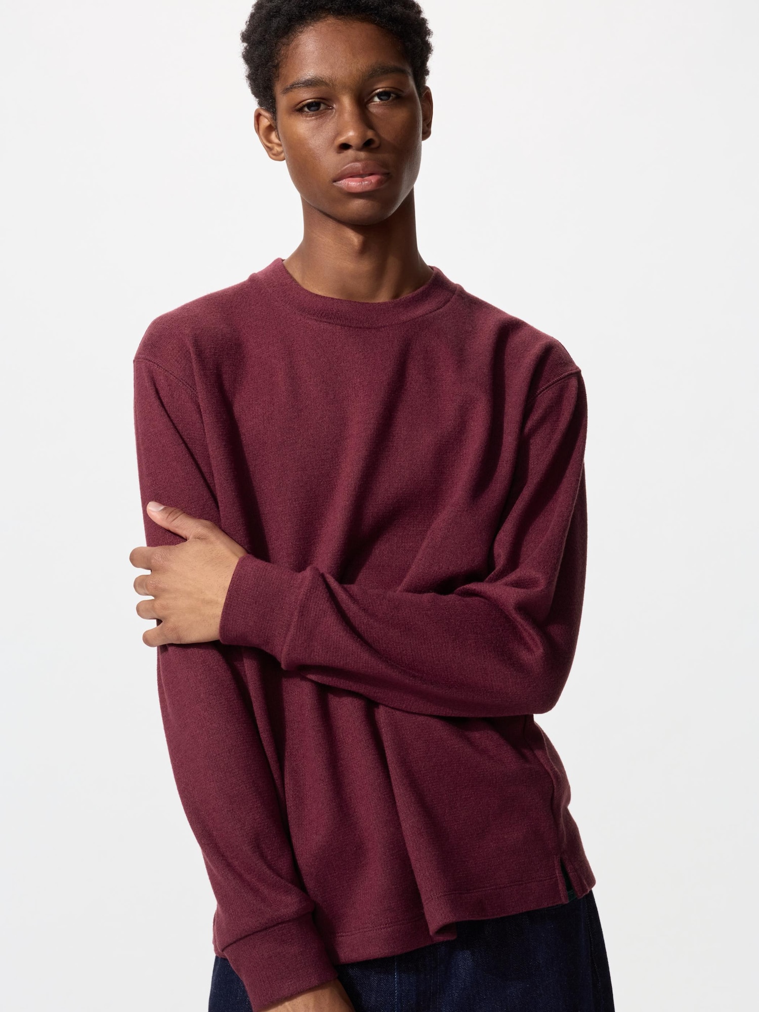 MEN ソフトニットフリースクルーネックT | UNIQLO UNIFORM