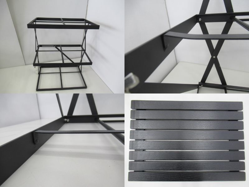 ANOBA BLACK EDITION ウッドラック3段 | アウトドア用品・アウトドア