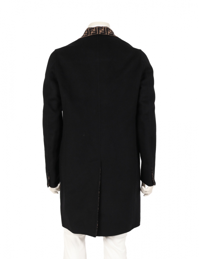 希少レア】FENDI プルオーバー ビックフード コート 黒 カシミヤ 希少