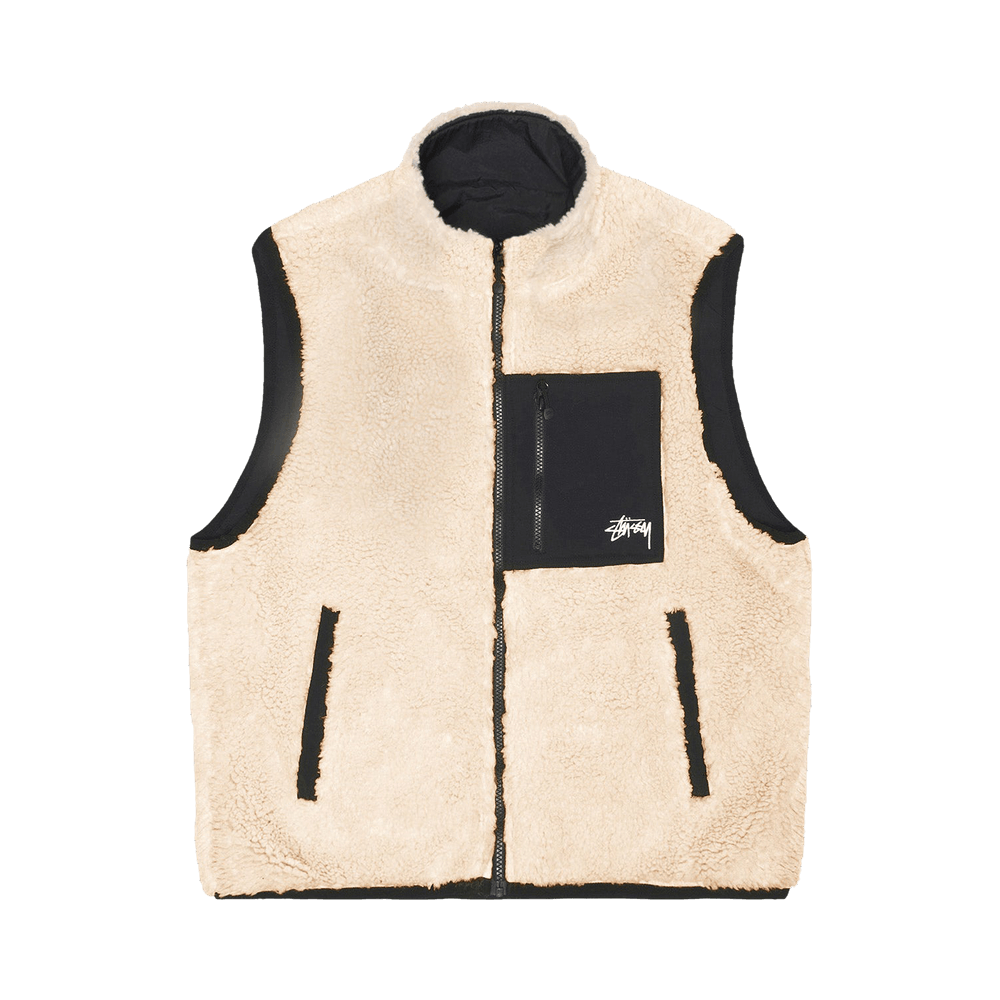 Buy Stussy Sherpa Reversible Vest 'Beige' - 118528 BEIG | GOAT