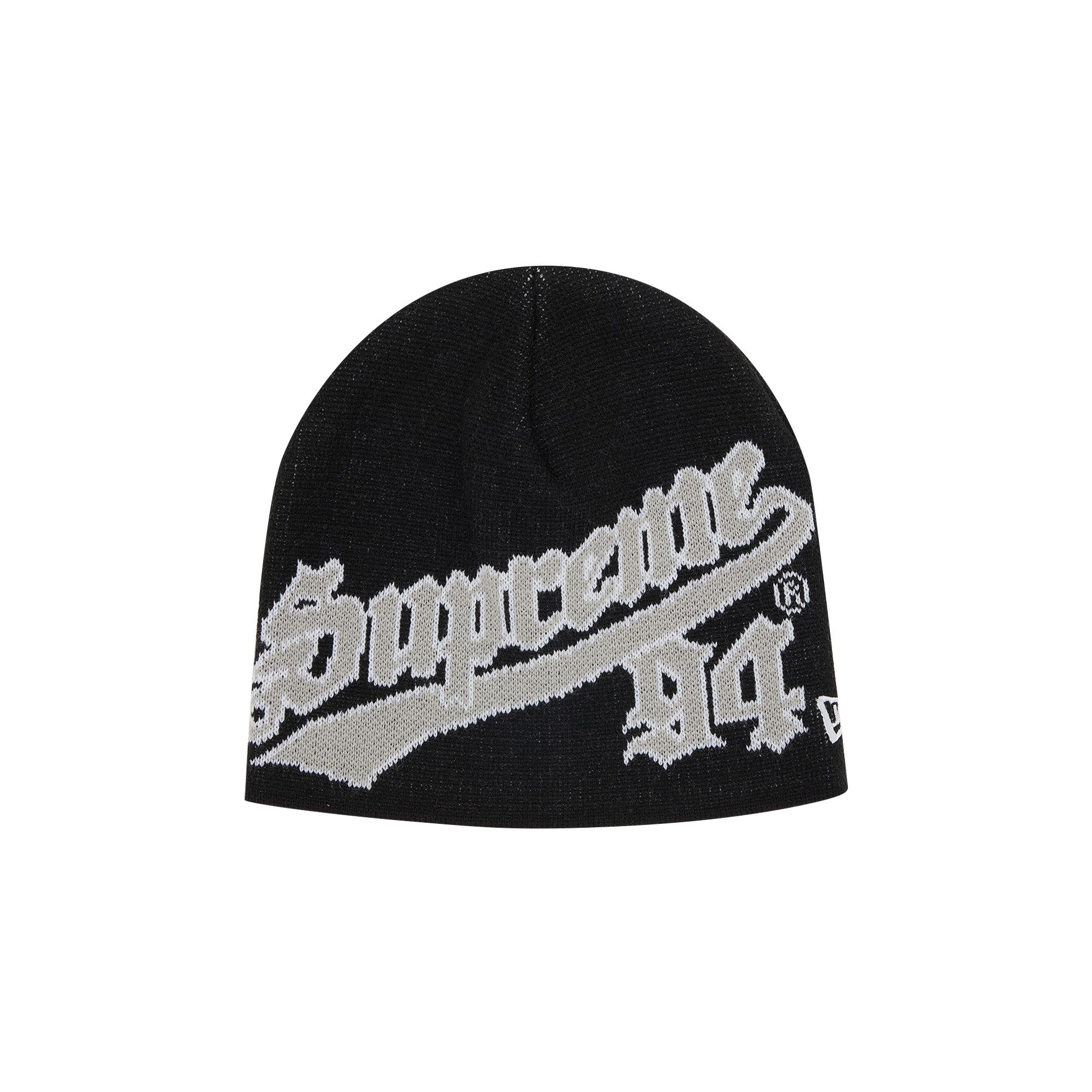Buy Supreme x New Era Script Beanie 'Black' - FW22BN26 BLACK | GOAT