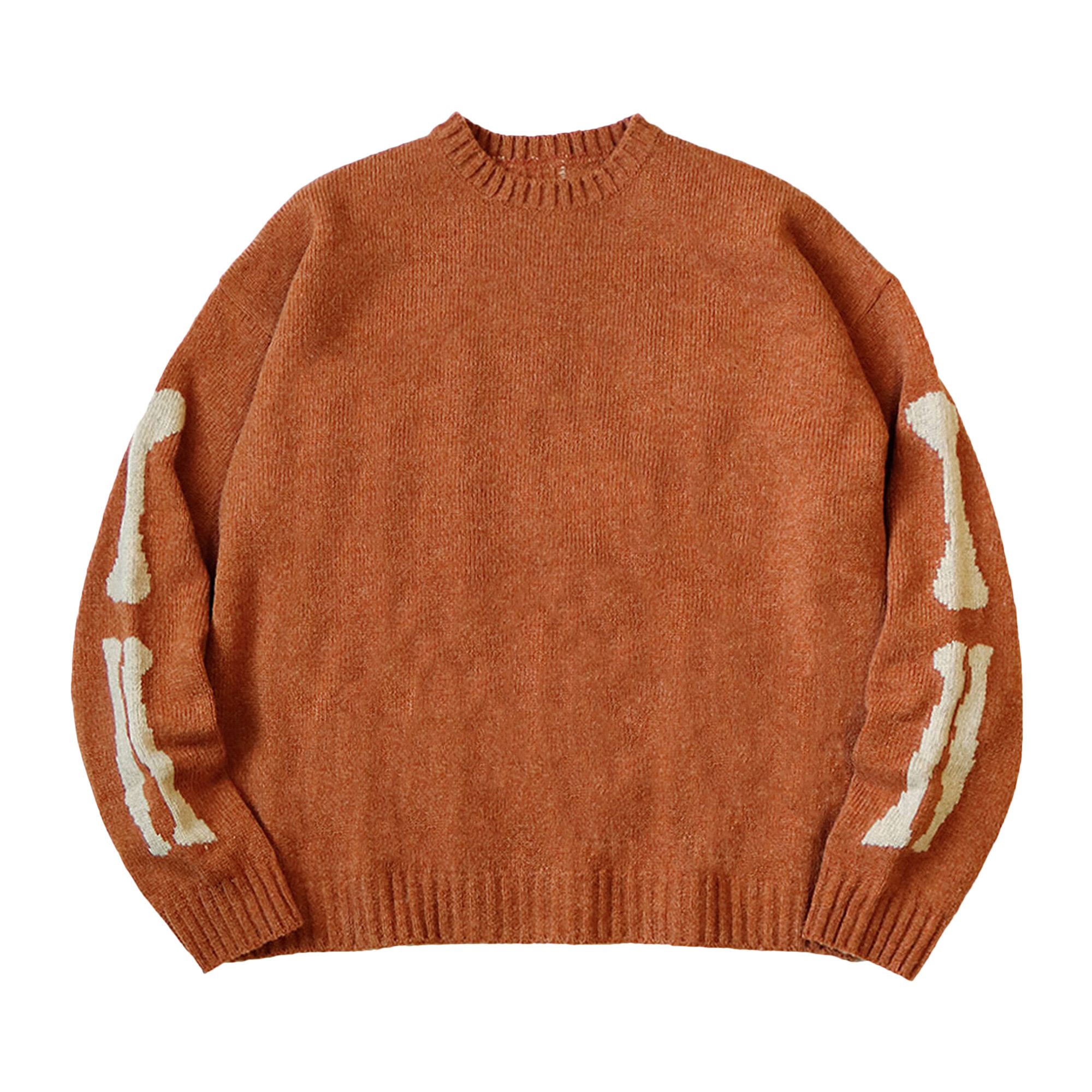 Buy Kapital 5G Wool Knit Bone Crew Sweater 'Orange' - K2211KN800
