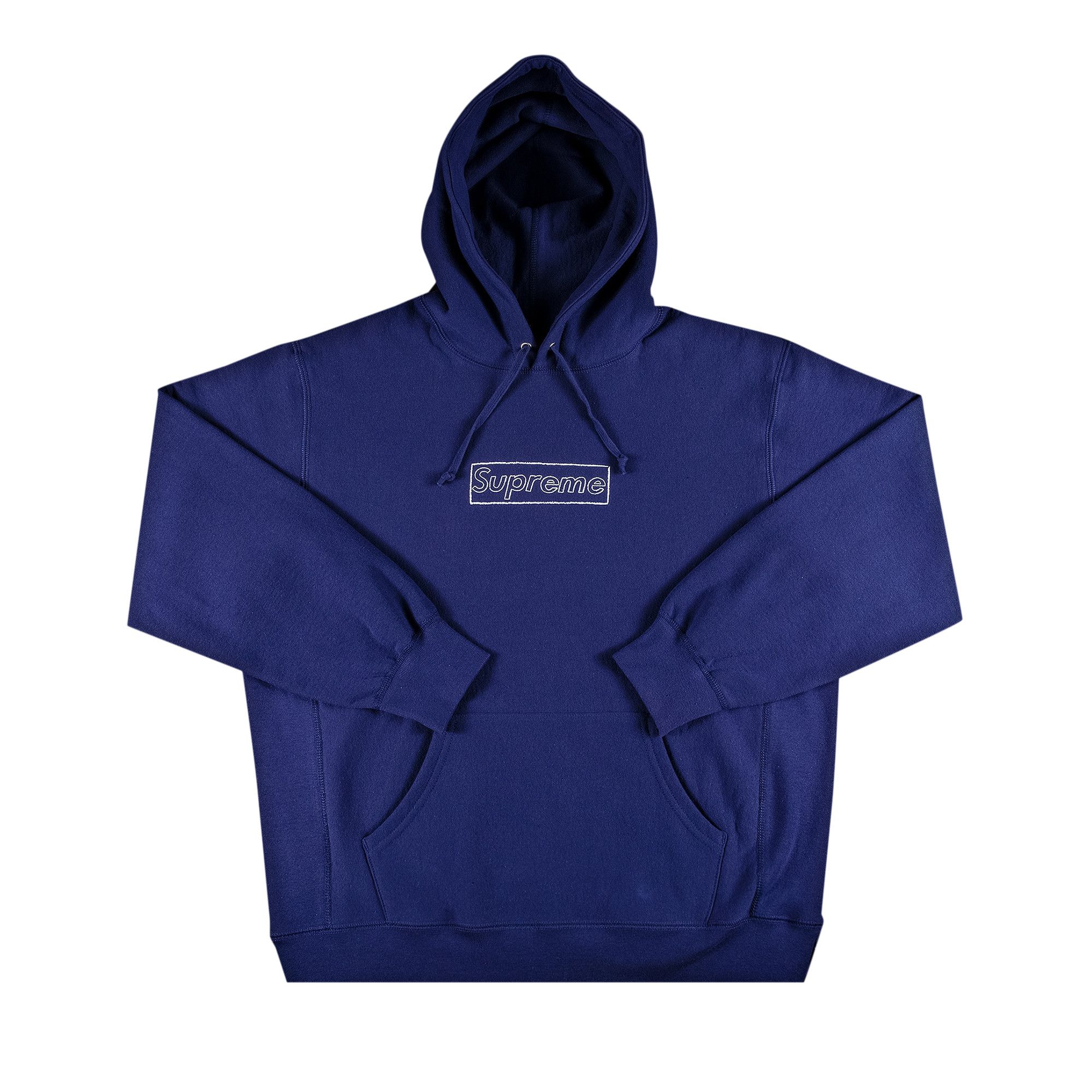 Buy Supreme x KAWS Chalk Logo Hooded Sweatshirt 'Washed Navy