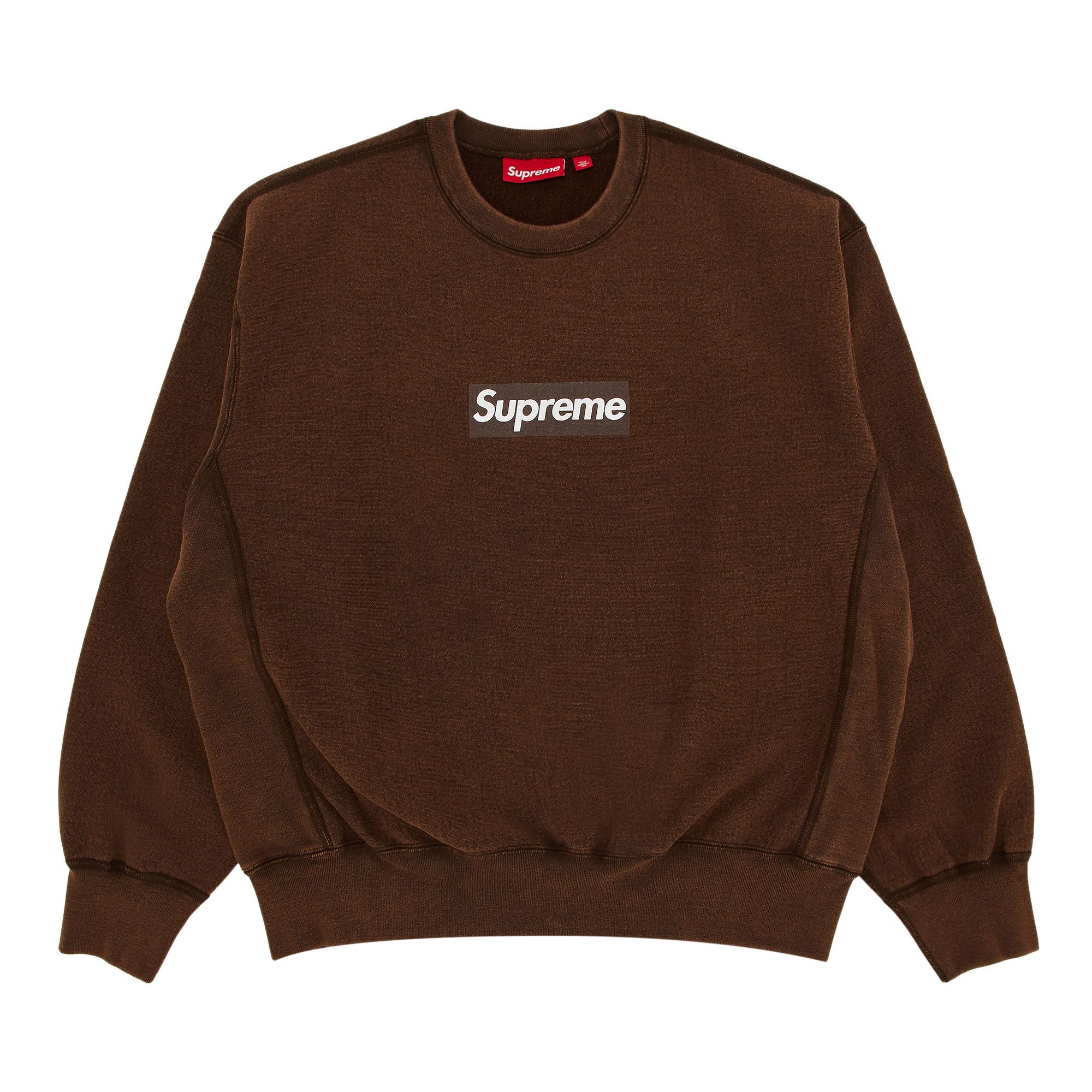 Buy Supreme Washed Box Logo Crewneck 'Brown' - SS25SW2 BROWN | GOAT