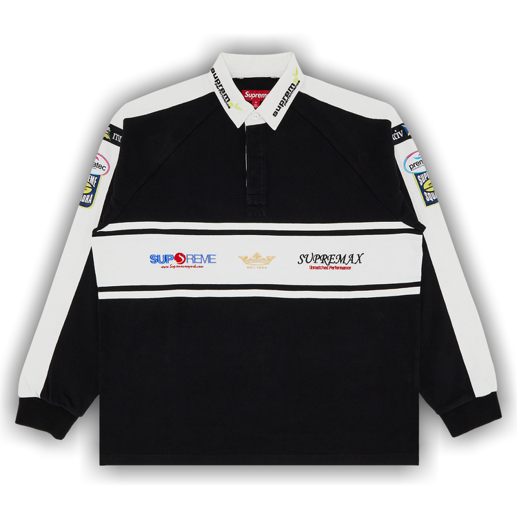 Buy Supreme Chest Stripe Rugby 'Black' - FW24KN88 BLACK | GOAT