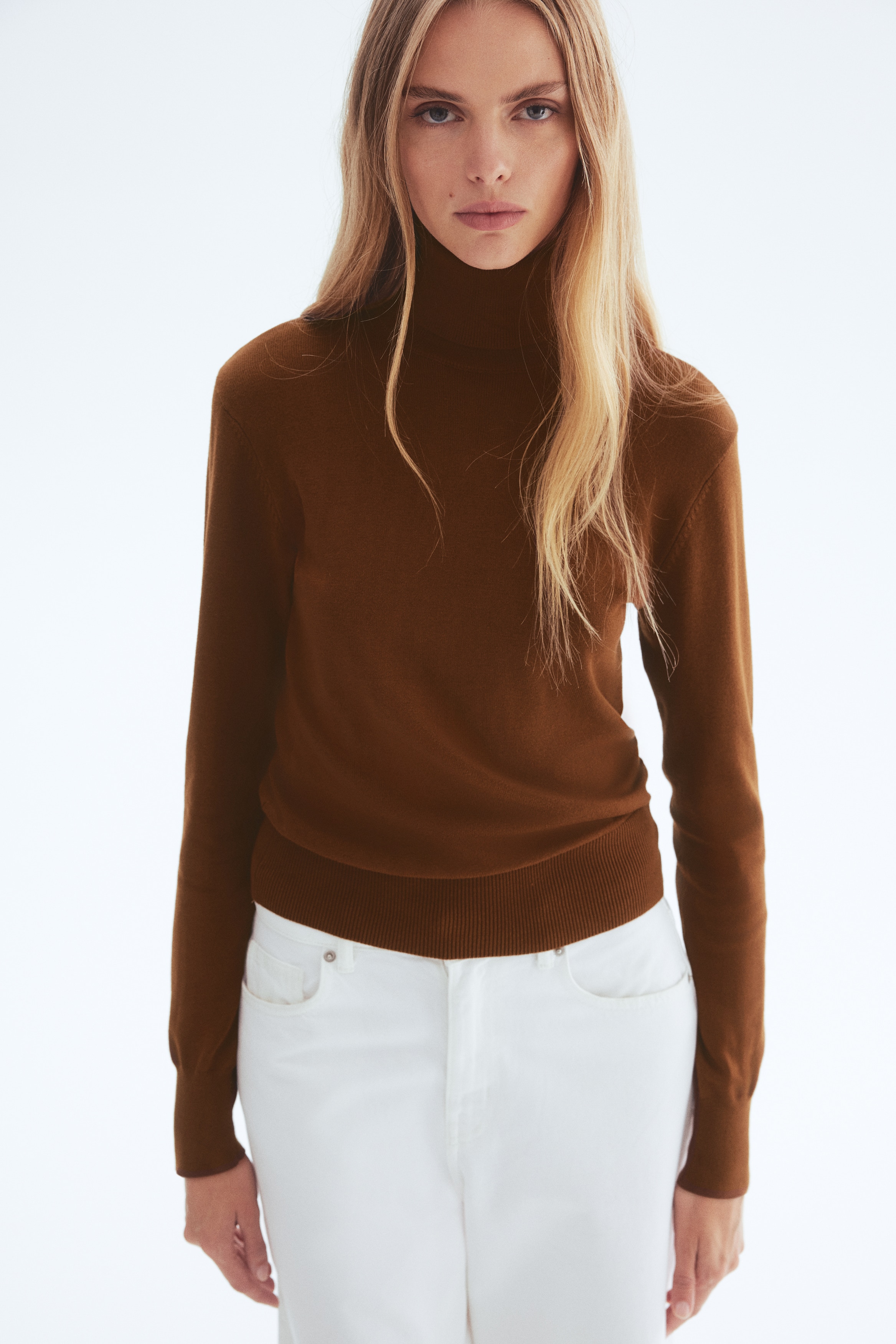 タートルネックセーター - ブラウン - レディース | H&M JP