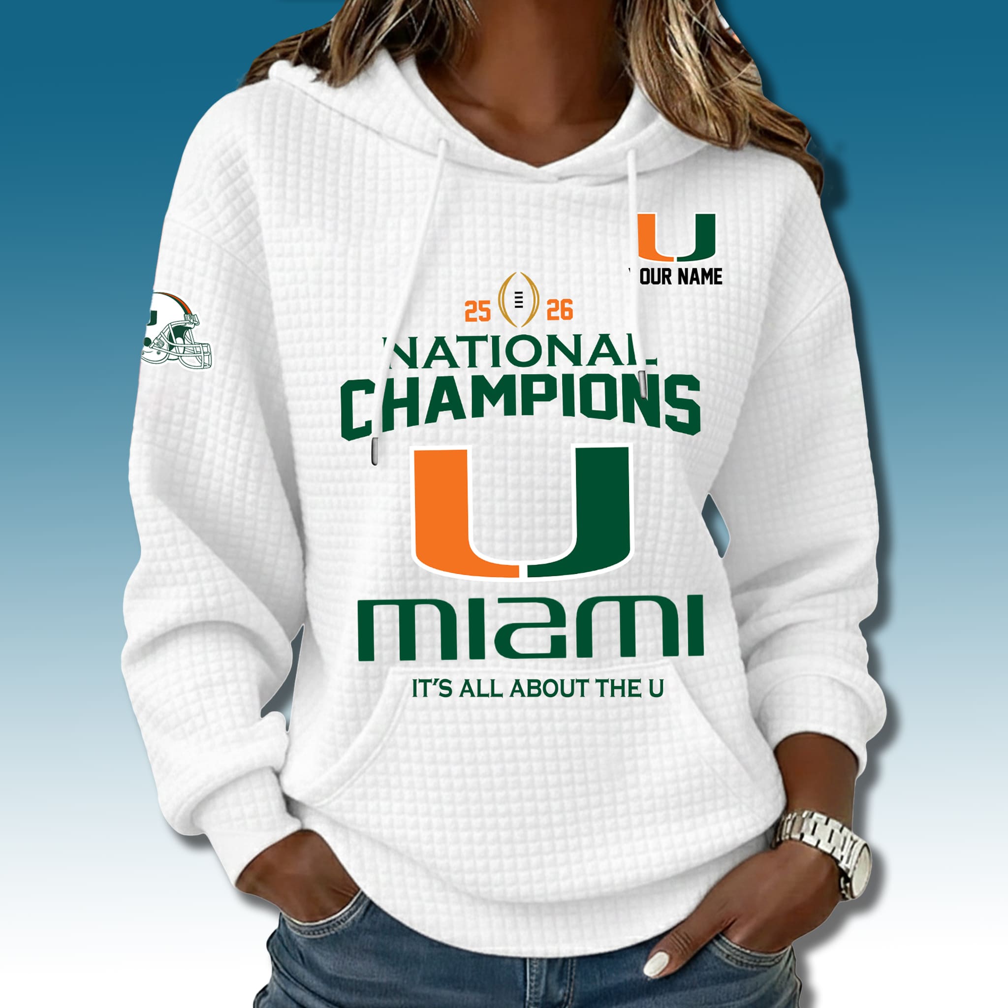 Miami 2026 National Champions It's About The U Waffle Hoodie