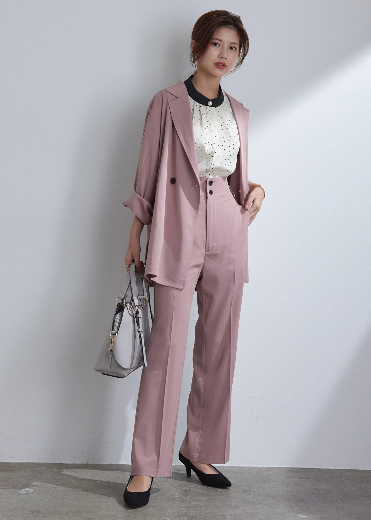 柔らかピンクのセットアップ / asaki (モデル) / VIS ｜J'aDoRe JUN ONLINE