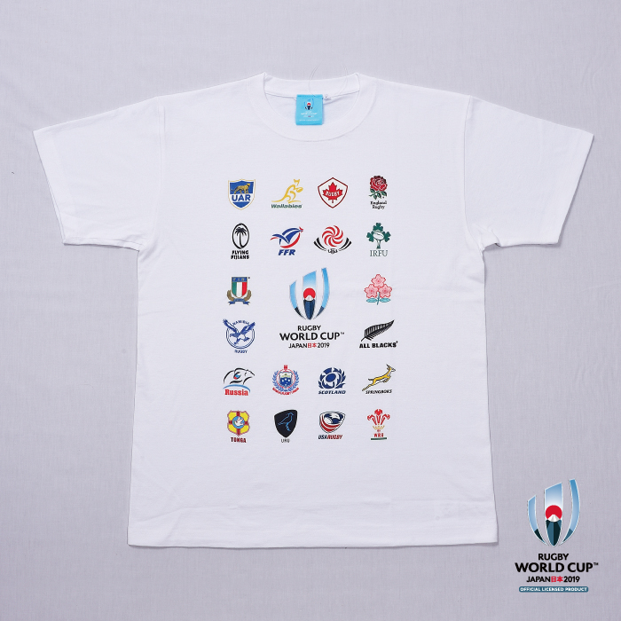 ラグビーワールドカップ2019™ 20 UNIONS COLLECTION Tシャツ WHT - No