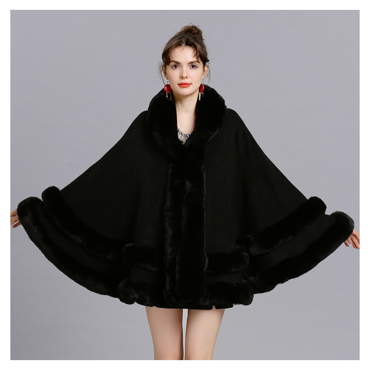 エンバのリアルファー付ポンチョ ケープコート 【公式通販】