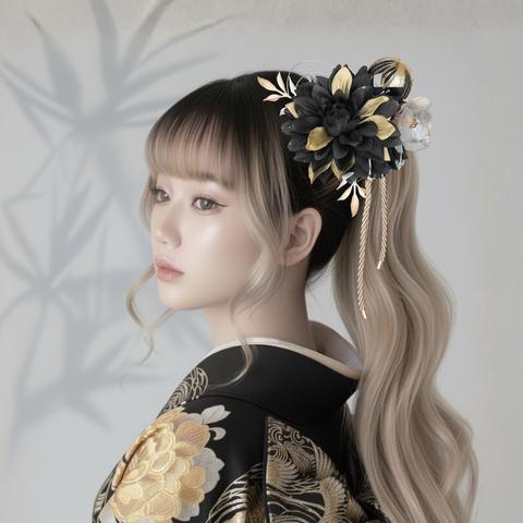 豪華】ディップアート 簪 キラキラ 髪飾り 成人式 卒業式 結婚式