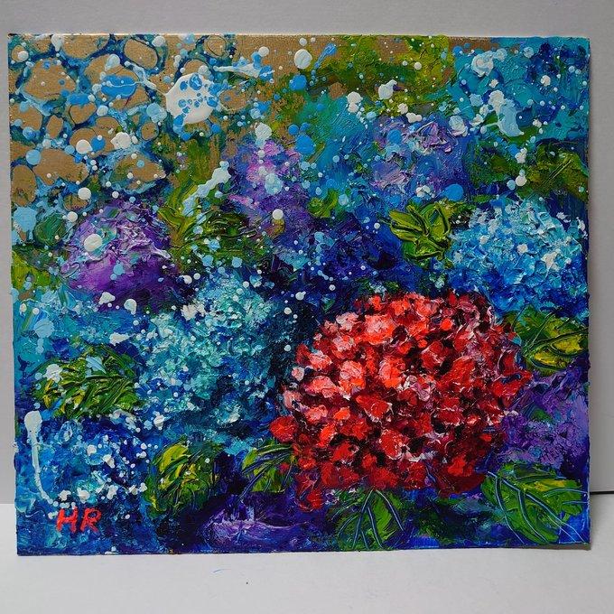 油絵 絵画 紫陽花 【G】 - HR | minne byGMOペパボ 国内最大級の