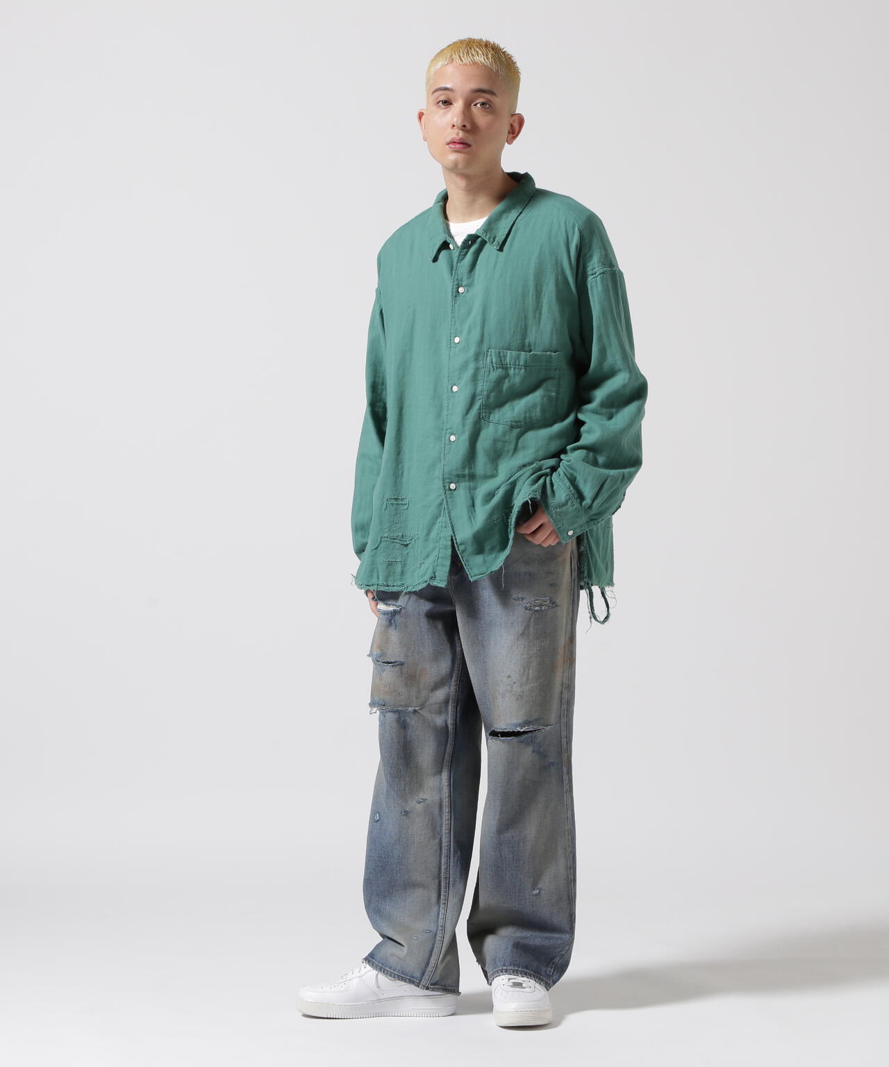 CRASH SELVEDGE DENIM STRAIGHT 5P PANTS
