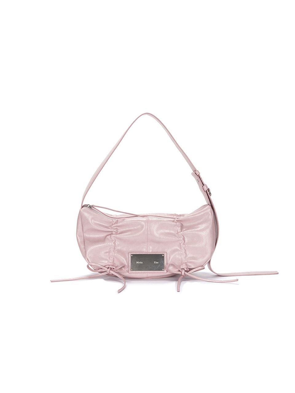 MUSINSA公式 | MATIN KIM HALF SHIRRING RIBBON ROUND BAG IN PINK