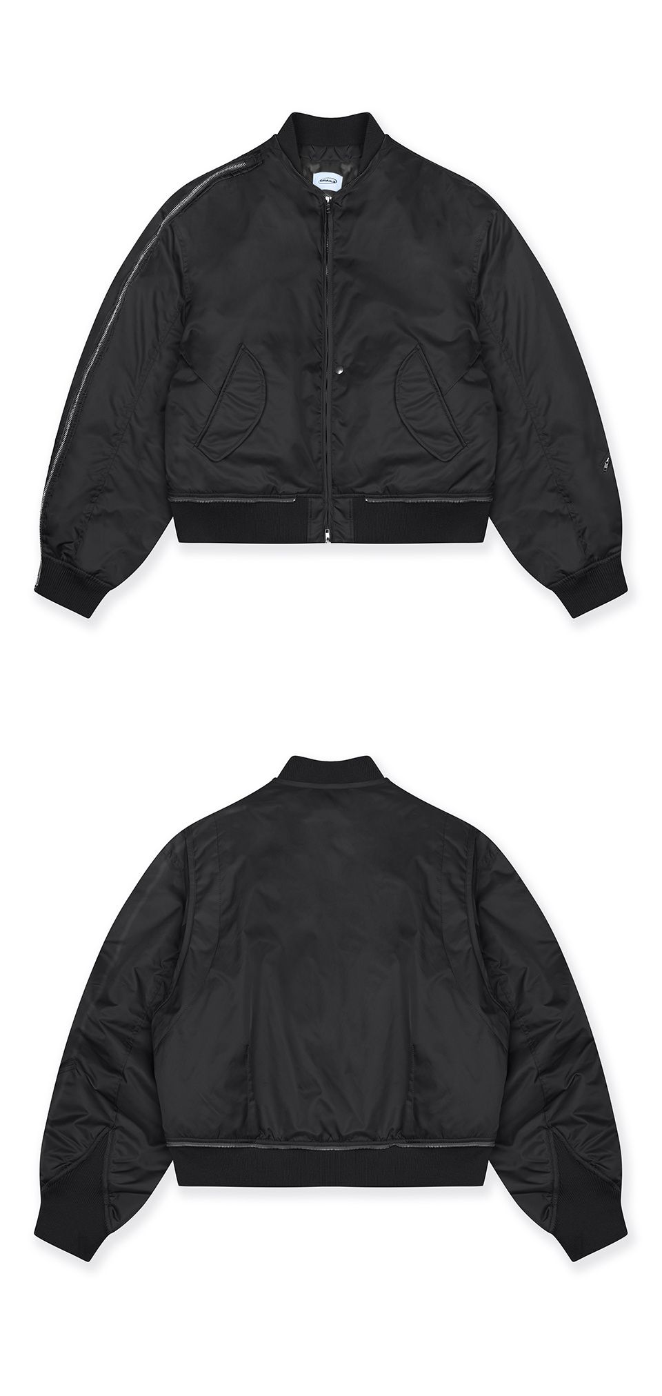 MUSINSA公式 | GRAILZ MULTI ZIPPER MA-1 JACKET [BLACK]