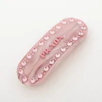 は*な様 PRADA ピンク ストーン バレッタ