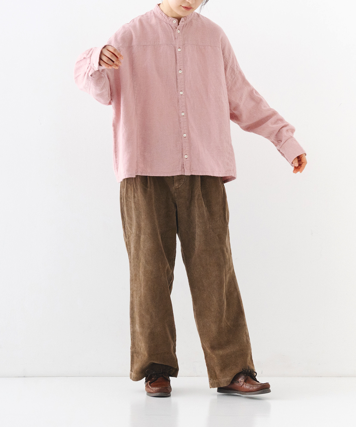 ラミーリネン起毛バンドカラーシャツ｜nest Robe / CONFECT ONLINE SHOP