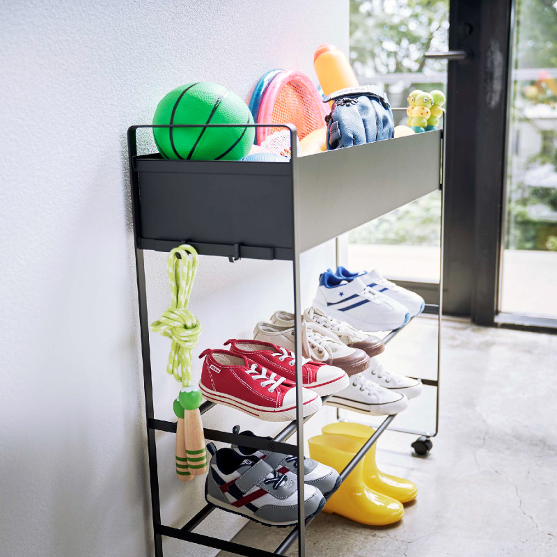 送料無料】キャスター付き 玄関収納ラック【山崎実業 tower タワー