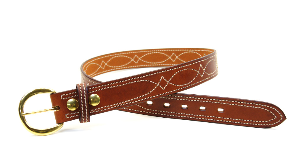 BIANCHI B12 Reversible Fancy Stitched Belt/TAN | WILLY−PEET