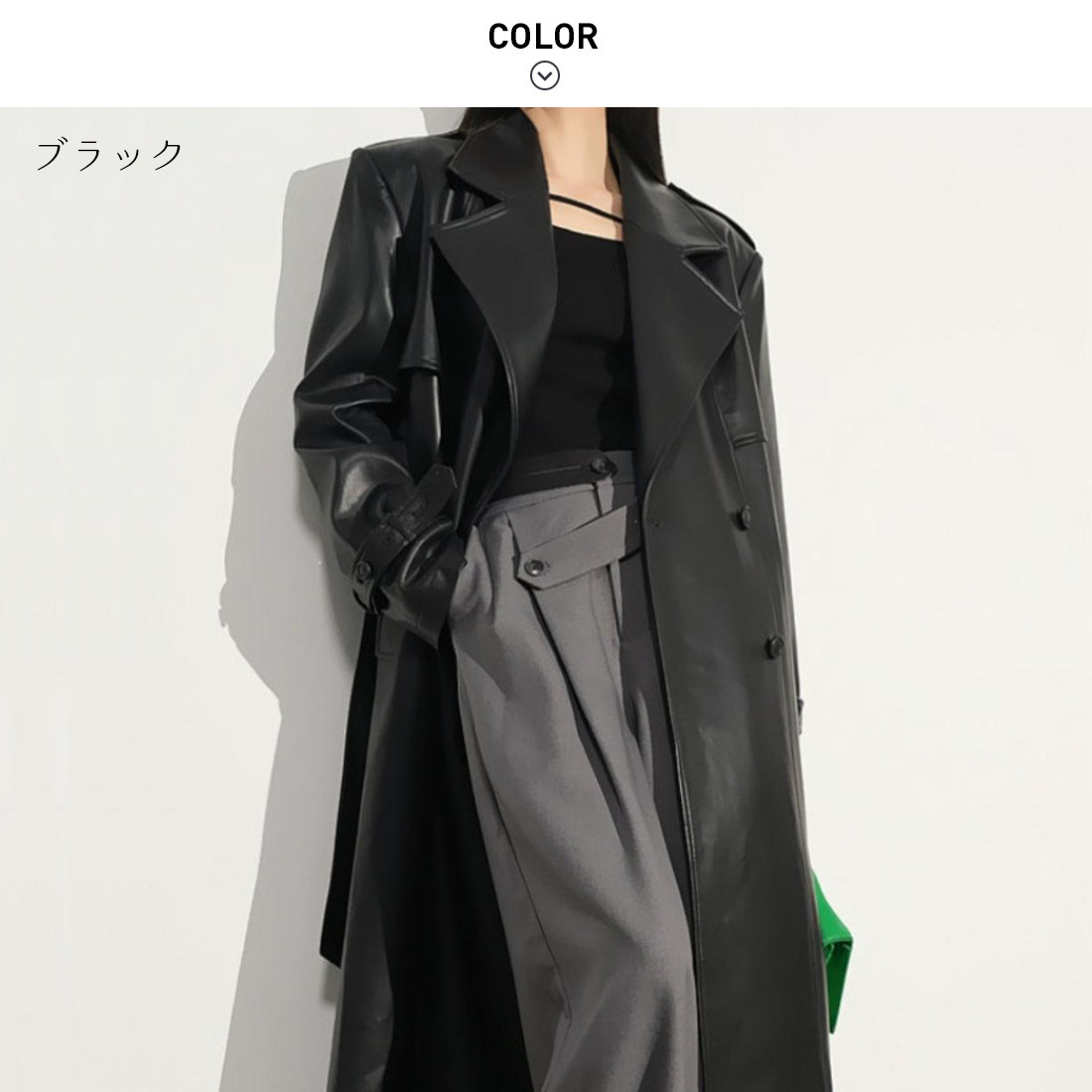 楽天市場】しなやかさとツヤ感が女性らしいフェイクレザートレンチ