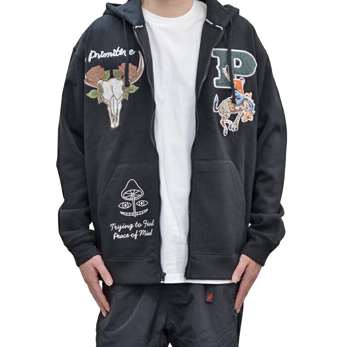 PRIMITIVE プリミティブ ジップパーカー BADLANDS ZIP HOOD スウェット