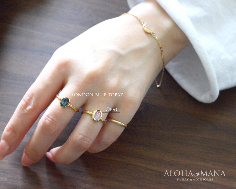 ☆雑誌掲載☆ひと粒 オーバル ストーン オパール ゴールドリング K18