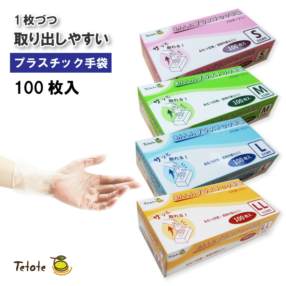 楽天市場】プラスチック手袋 パウダーフリー S M L LL 介護 使い捨て
