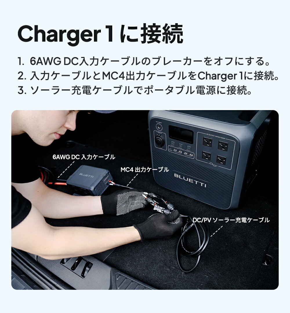 BLUETTI Charger 1 オルタネーターDC充電器用DC入力ケーブル 【公式通販】