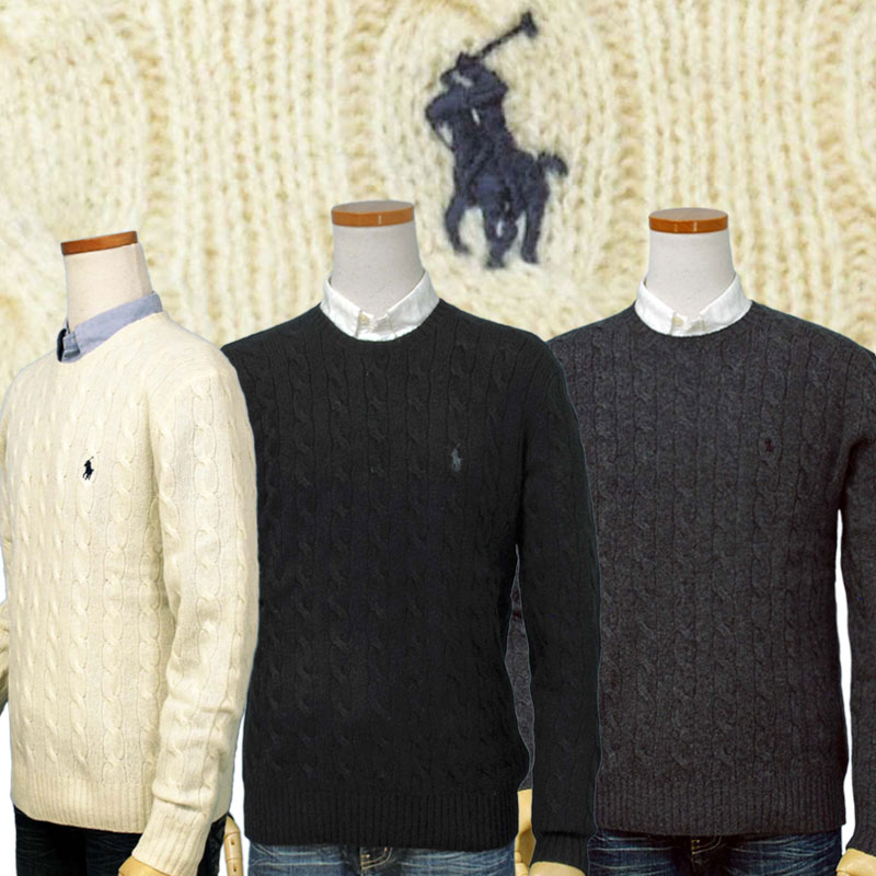 楽天市場】POLO by Ralph Lauren Men's定番カシミヤ混 ケーブル編み