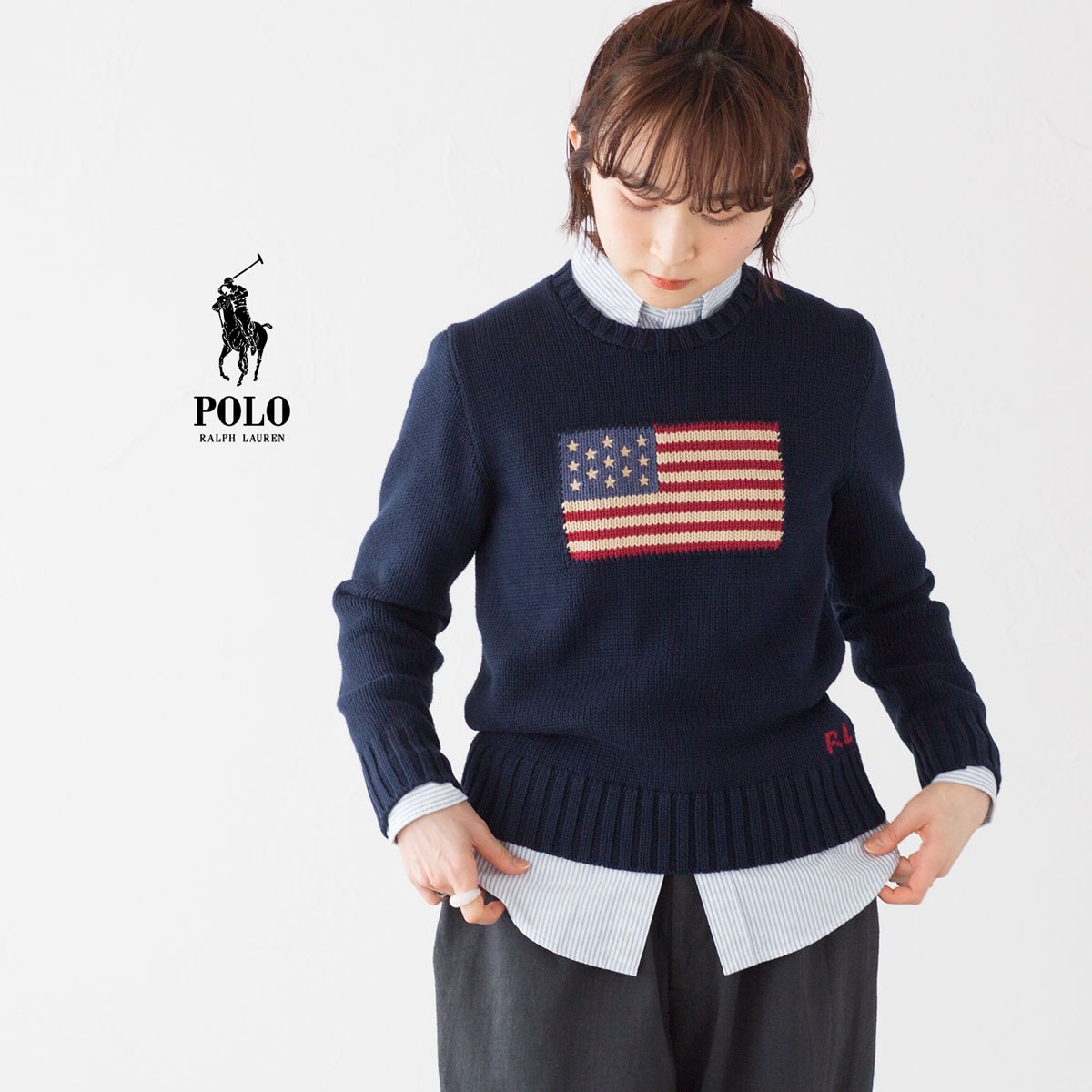 ポロ ラルフローレン ボーイズ 星条旗 コットン ニット POLO RALPH