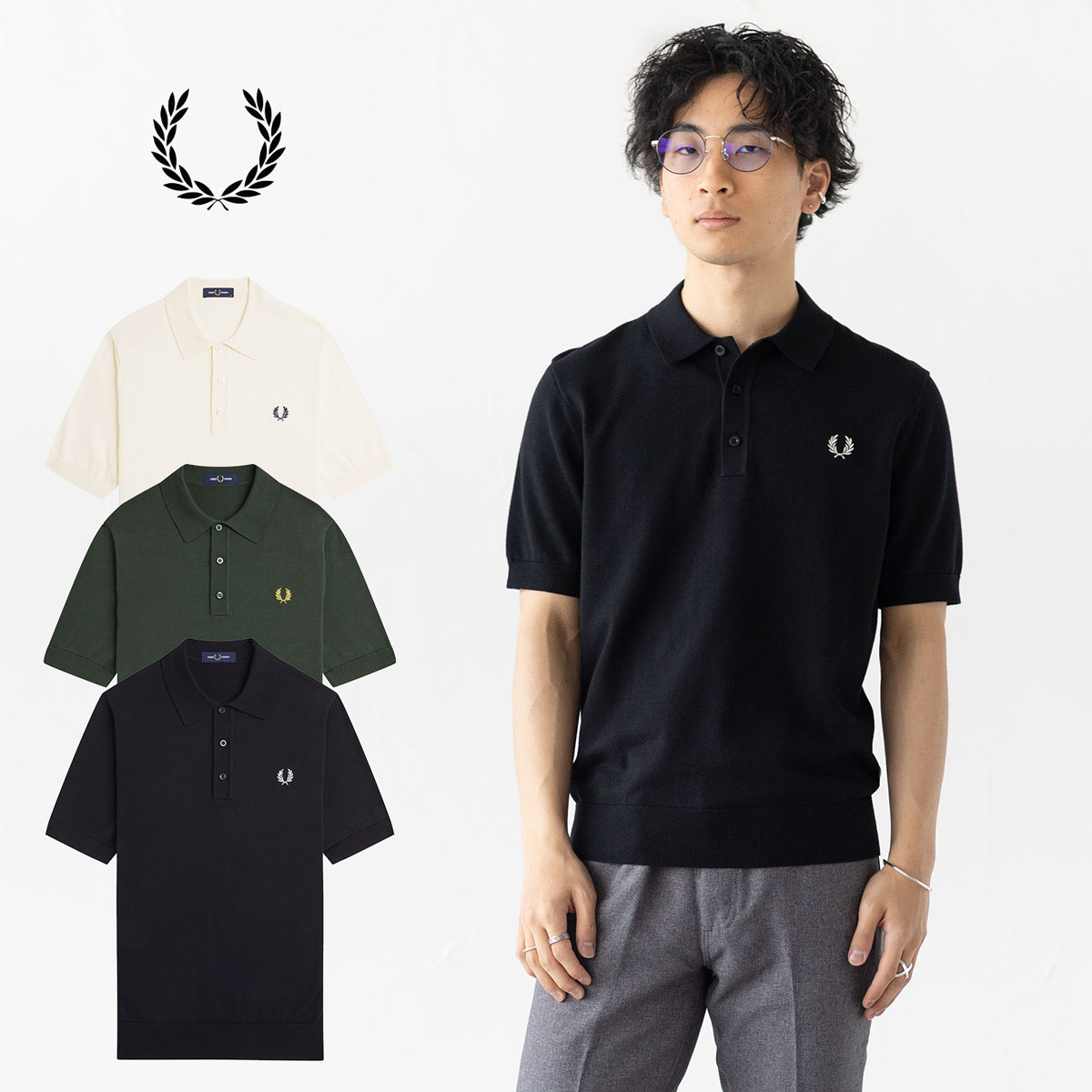 フレッドペリー ニット ポロシャツ FRED PERRY ニット シャツ K9725