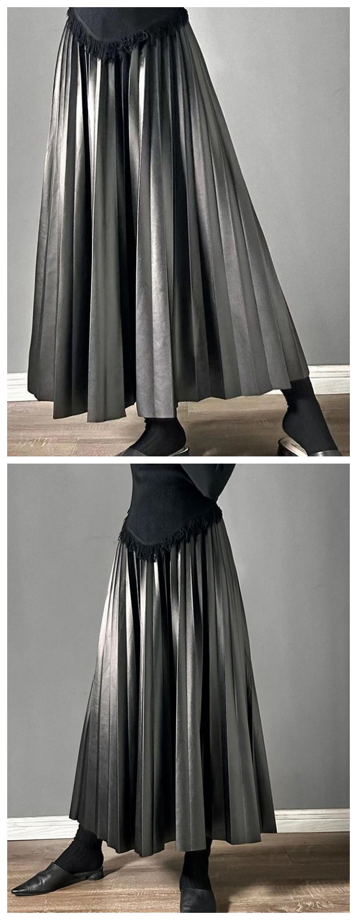 楽天市場】レザー プリーツスカート ロング フェイクレザー 大きい