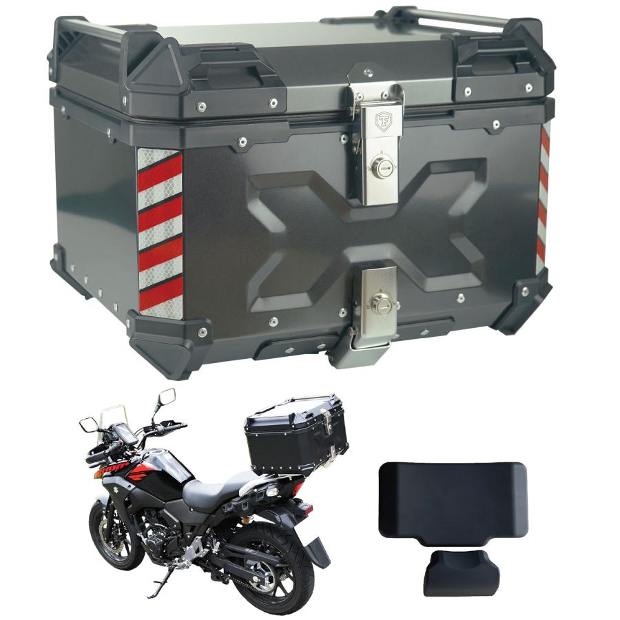 楽天市場】バイクリアボックス 約55L 防水 トップケース リアボックス