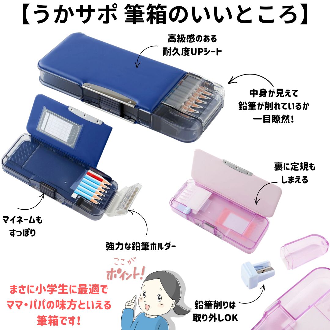 楽天市場】【3点セット】ソニック 筆箱 うかサポ ピンク バイオレット