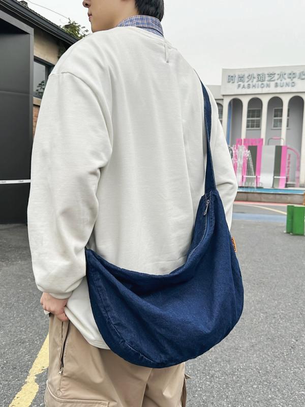 楽天市場】ショルダーバッグ デニム 三日月型 大容量 ボディバッグ
