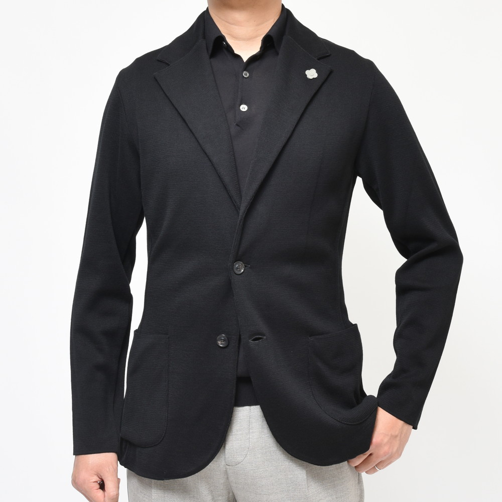 LARDINI（ラルディーニ）コットンミラノリブソリッドニットジャケット
