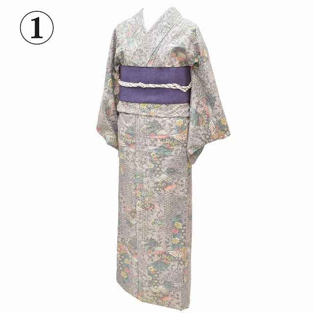 15%OFF☆2/24(火)10時まで／紬 名古屋帯 セット リサイクル着物 正絹