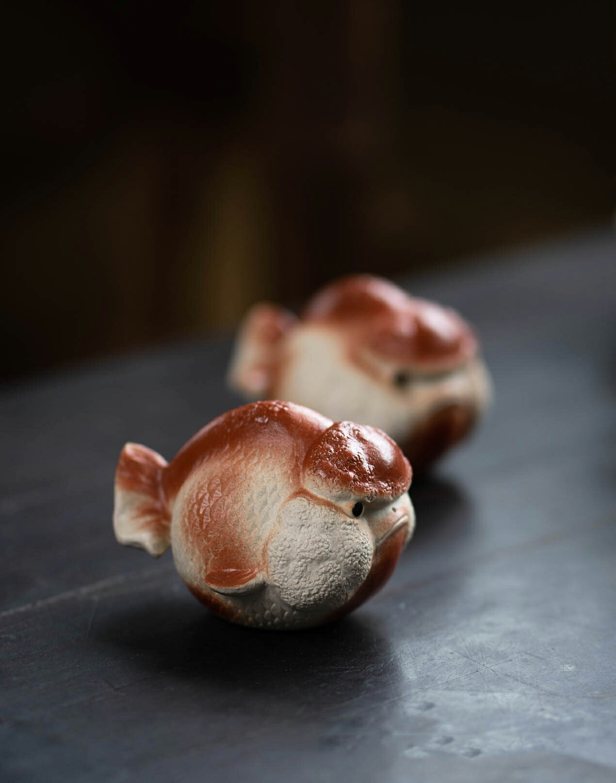 IwaiLoft 金魚の置物 宜興紫砂 陶器 茶寵 手作り オブジェ かわいい