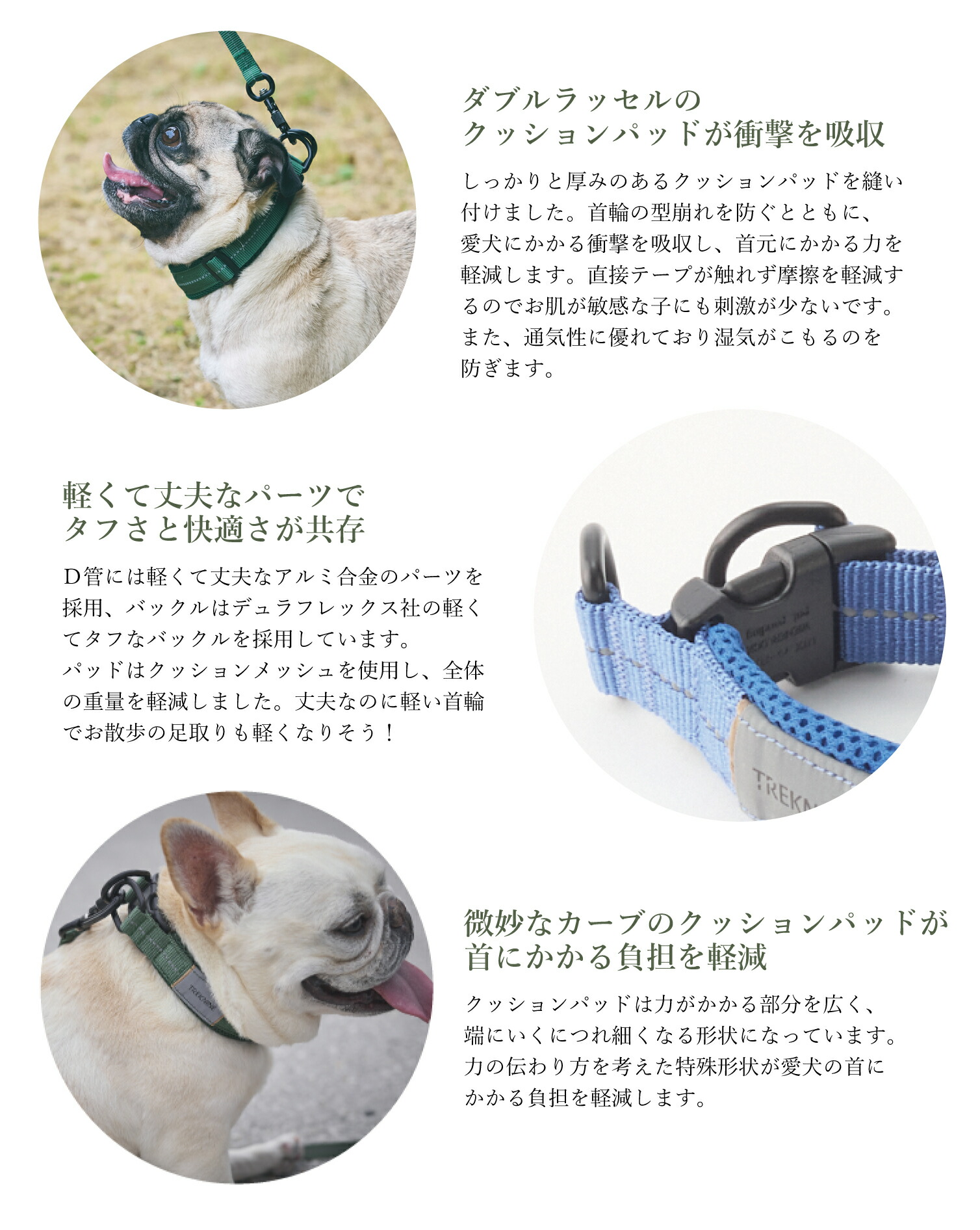 卸売】iDog TREKNINE|カラー|ダブルリングメッシュパッド M/Lサイズ
