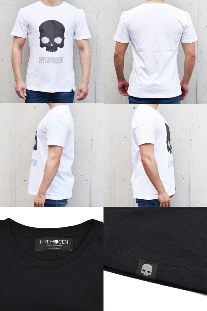 楽天市場】HYDROGEN ハイドロゲン スカル刺繍 半袖クルーネックTシャツ