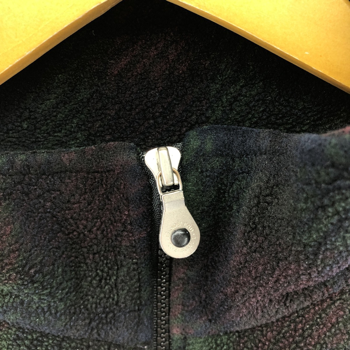 古着 90年代 ランズエンド LANDS' END チェック柄 ハーフジップ