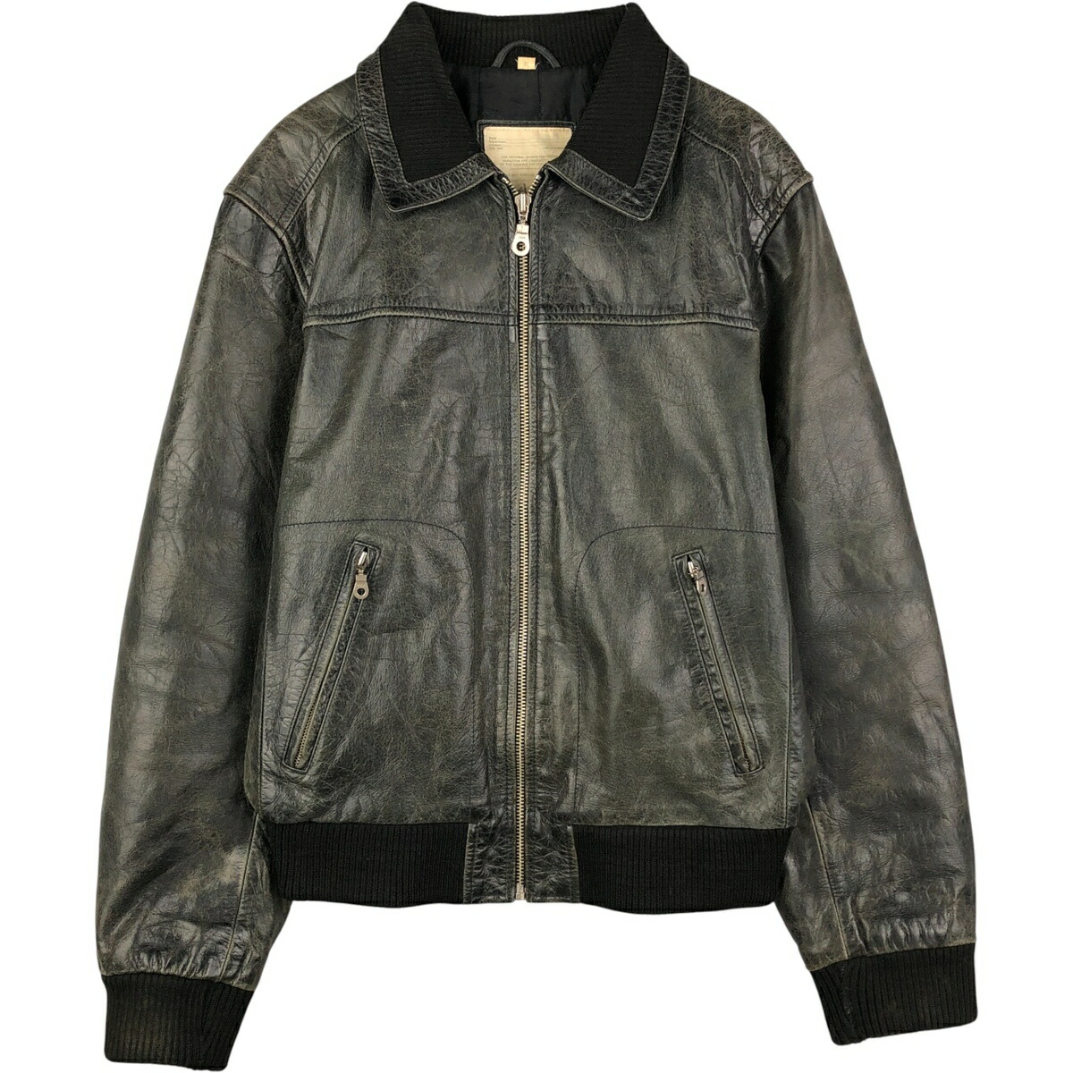 古着 オークウッド OAKWOOD スイングトップタイプ 中綿入り レザー