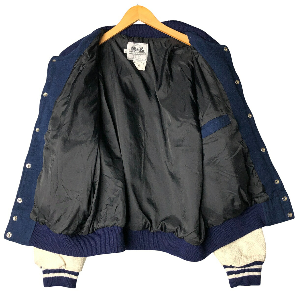 古着 80年代～ C&L 袖革ウールボタンスタジャン バーシティジャケット