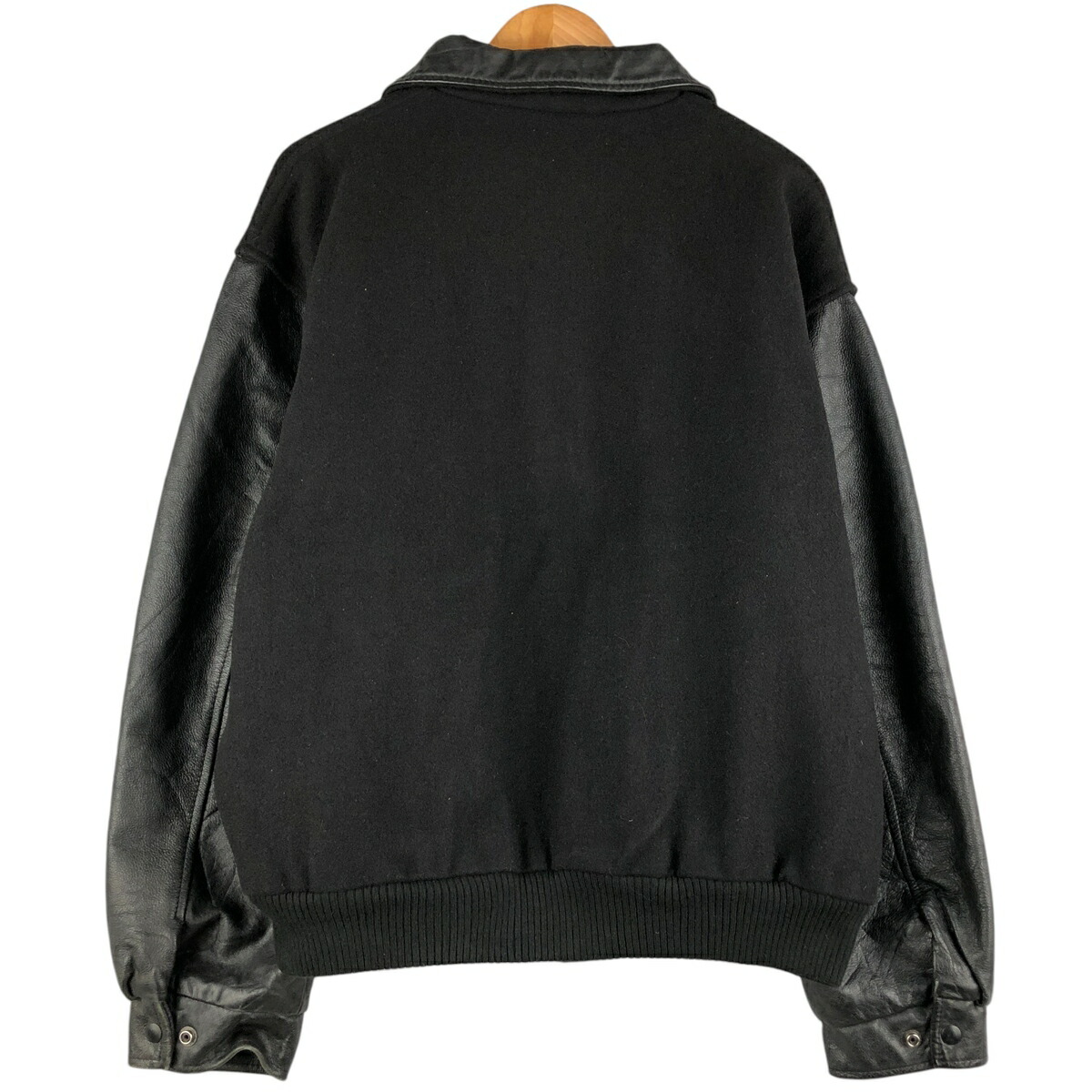古着 90年代 CANADA SPORTSWEAR 中綿入り 襟付き 袖革ウールスタジャン