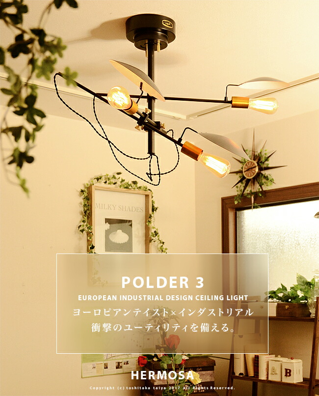楽天市場】【HERMOSA ハモサ】[POLDER 3] ポルダー3 照明 シーリング