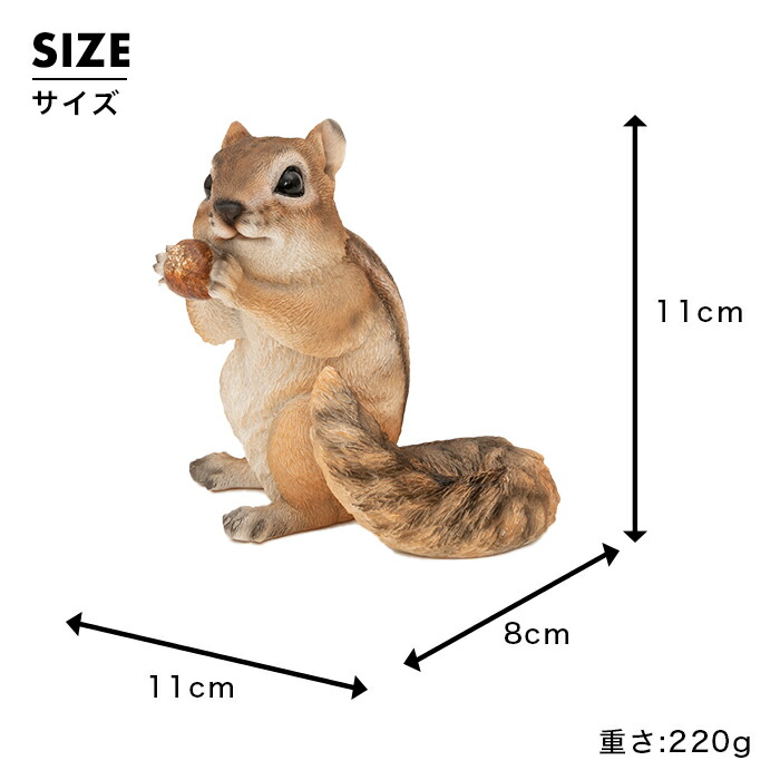 楽天市場】どんぐりを持つリス《 シマリス（11cm）》〔 WOOBIA
