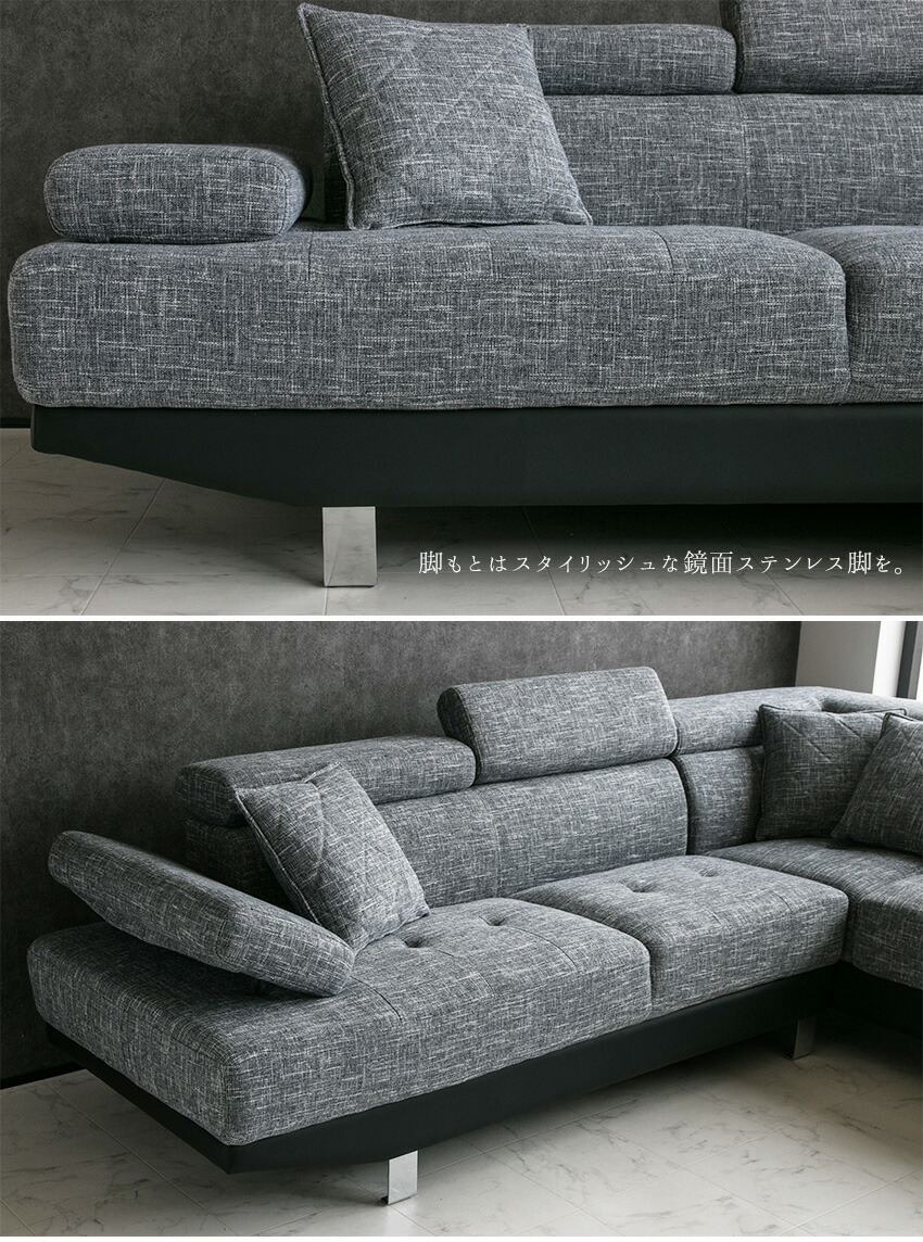 楽天市場】【送料無料】 カウチソファー 3人掛け 4人掛け ハイバック l