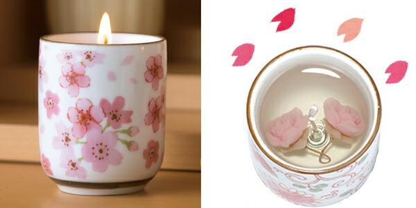 楽天市場】桜茶キャンドル（小） （ キャンドル ローソク ろうそく 桜