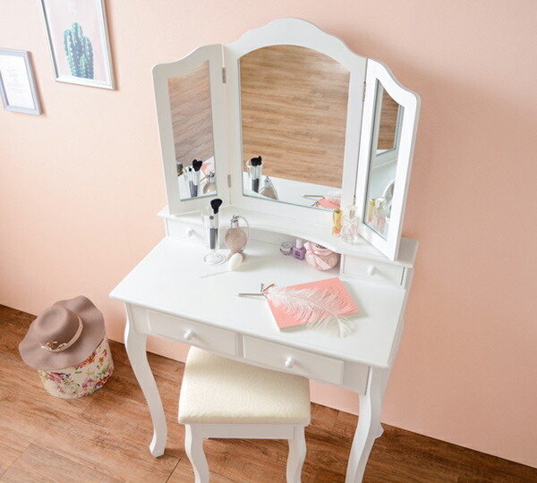 楽天市場】ドレッサー スツール セット 三面鏡 姫系 収納 引き出し